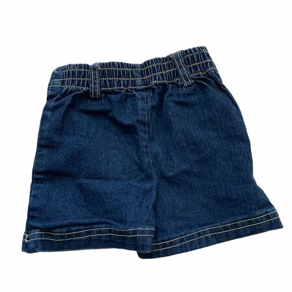 2B Real Baby Girls 18M Blue Denim Skort With Floral Embroidery Elastic Waist - Picture 5 of 5